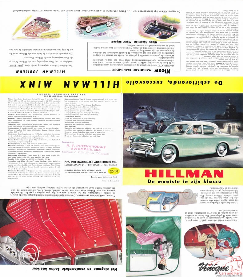 1956 Hillman Minx (Netherlands) Brochure Page 3